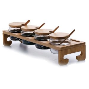 ΞΥΛΙΝΗ ΒΑΣΗ ΜΠΑΜΠΟΥ 4 ΘΕΣΕΩΝ ΜΕ ΒΑΖΑ